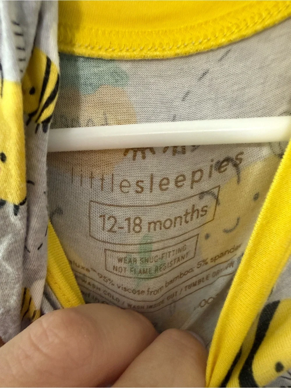 Little Sleepies Gray & Yellow Honey Bee Pajama Set